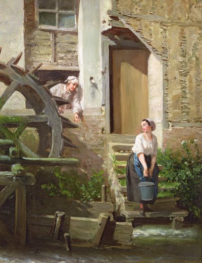 The Miller and his Sweetheart by Prudent Louis Leray